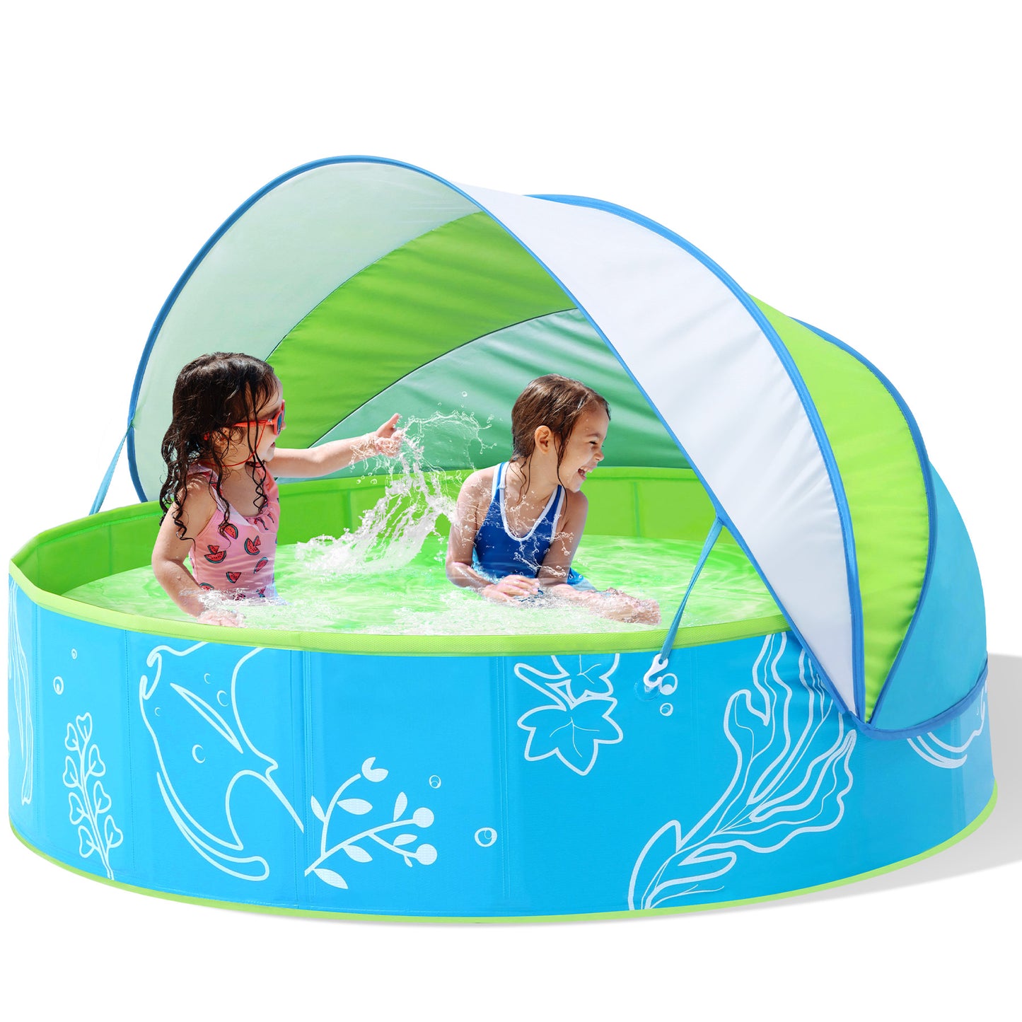 Hikiddy Foldable Kiddie Pool with Canopy