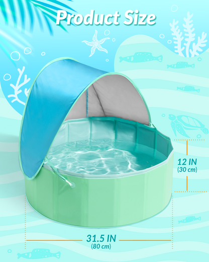 Hikiddy Foldable Kiddie Pool with Canopy