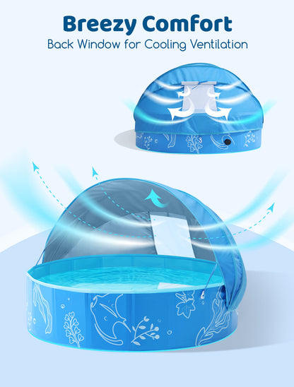 Hikiddy Foldable Kiddie Pool with Canopy
