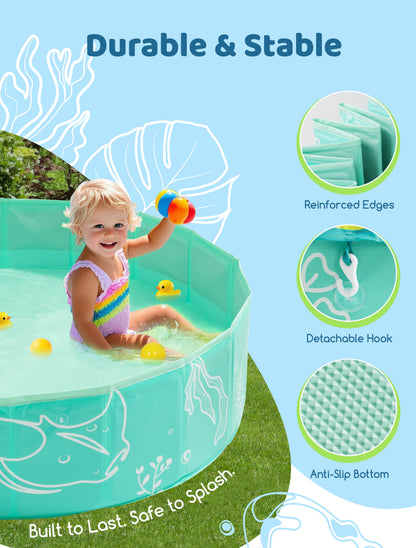 Hikiddy Foldable Kiddie Pool with Canopy