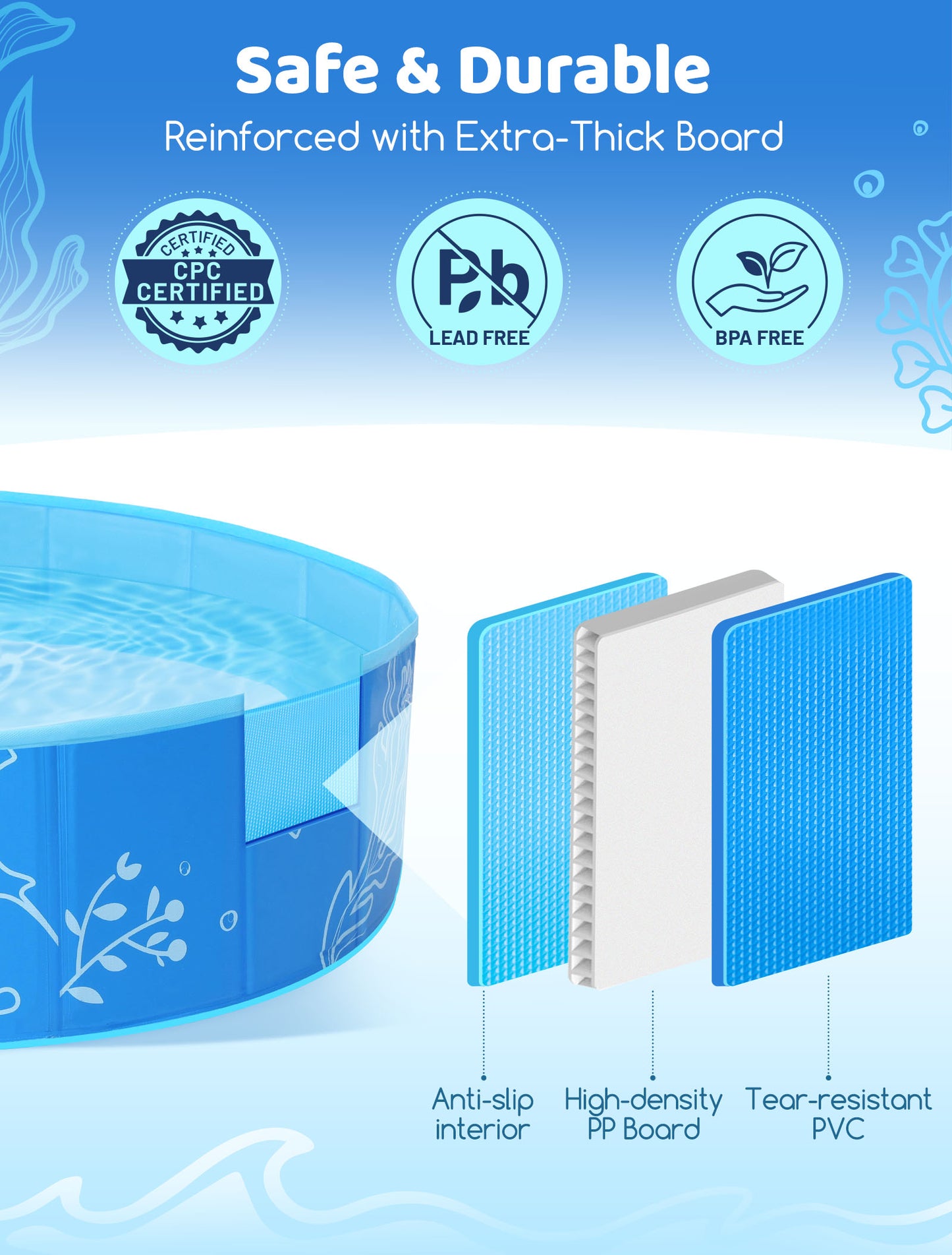 Hikiddy Foldable Kiddie Pool with Canopy