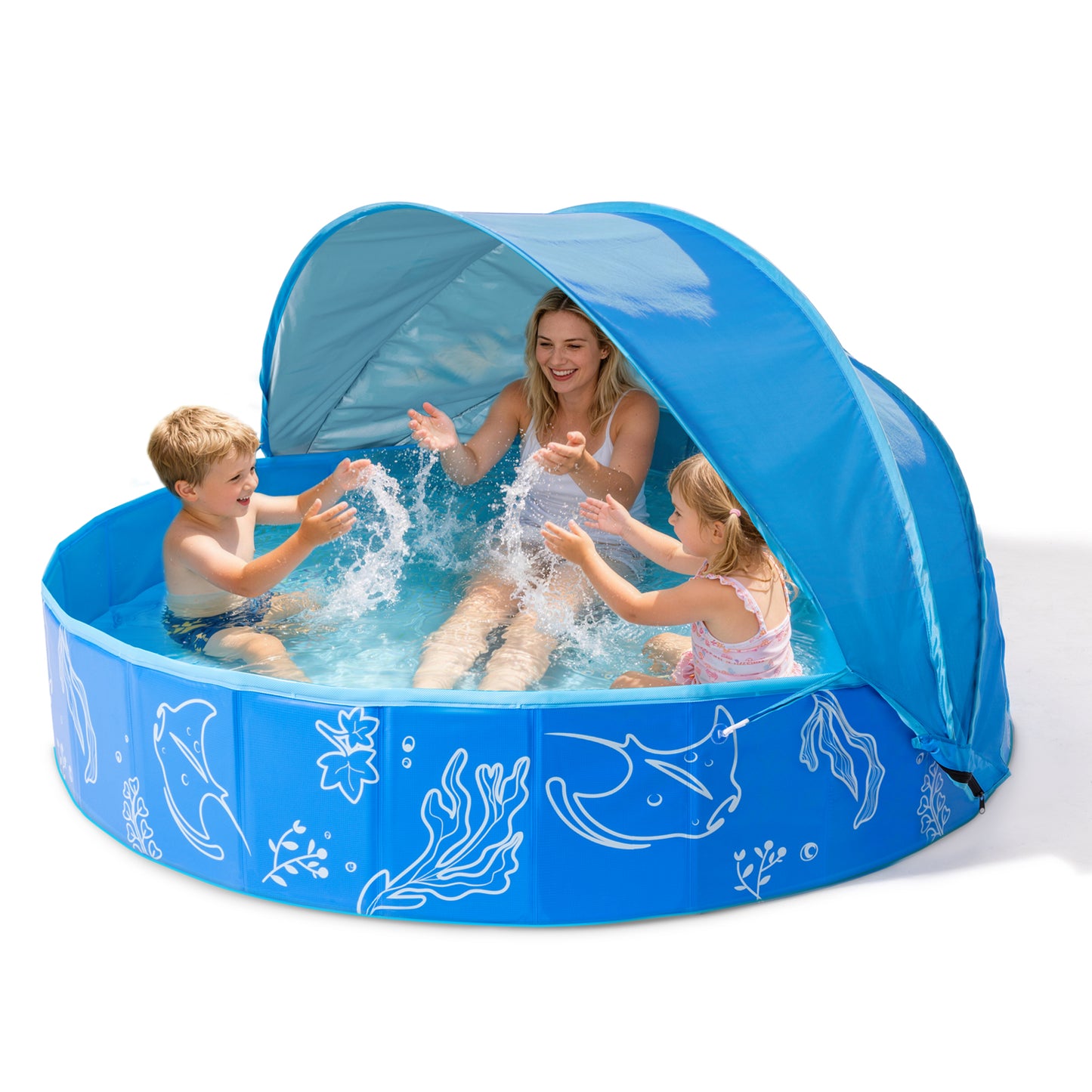 Hikiddy Foldable Kiddie Pool with Canopy