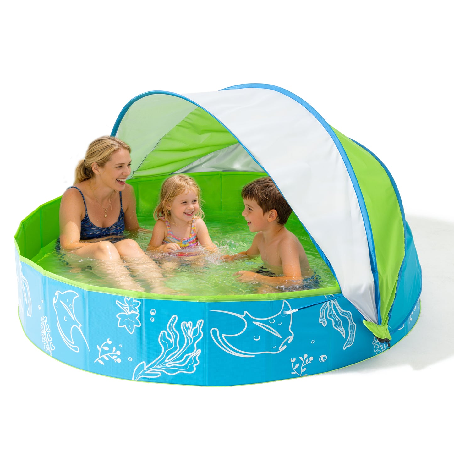 Hikiddy Foldable Kiddie Pool with Canopy