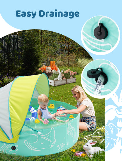 Hikiddy Foldable Kiddie Pool with Canopy