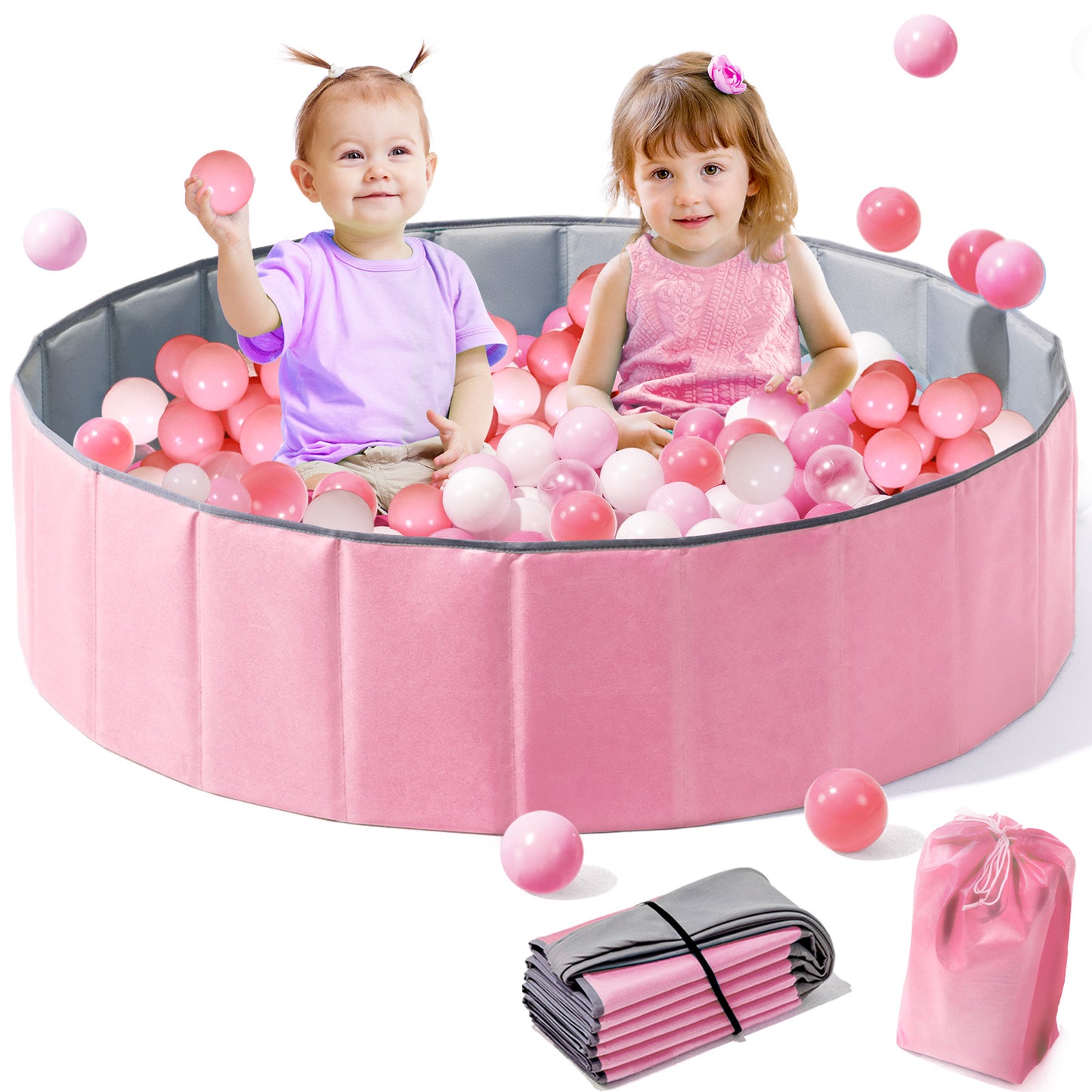 Baby Ball Pit Foldable, 31.5 Inch Ball Pits for Toddlers Round