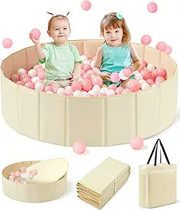 Large Ball Pit for Toddlers - 44 in Baby Ball Pit with Pop-Up Playmat, Portable and Foldable Kids Ball Pit, Dog Play Pit, Indoor and Outdoor Use, Hold Over 800 Balls, Balls Not Include
